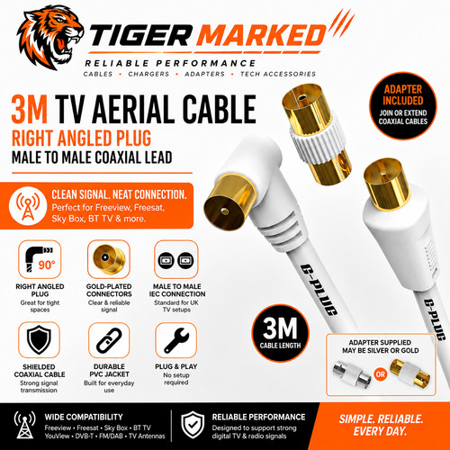 Aerial cable right angle - 3m,
