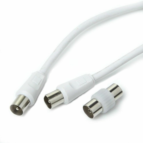White aerial coaxial cable - white,