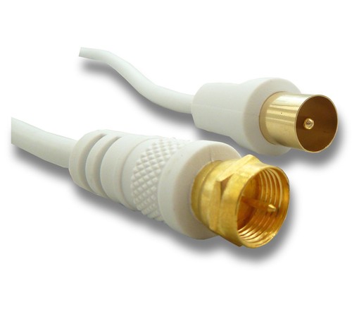 White plug tv coax - f,