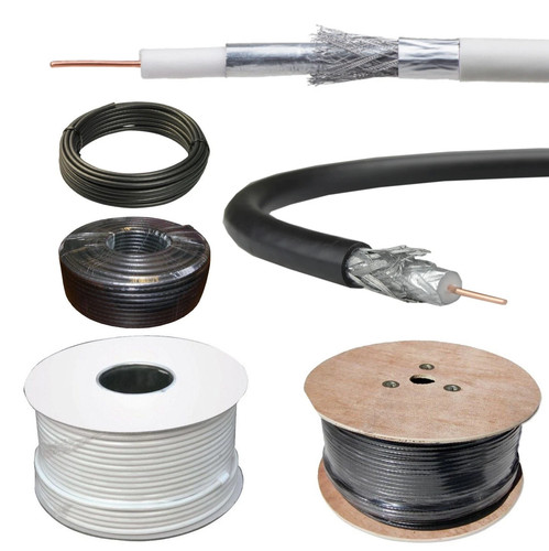 White black rg6 coaxial cable - rg6,