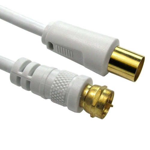 White coaxial satellite tv - white,